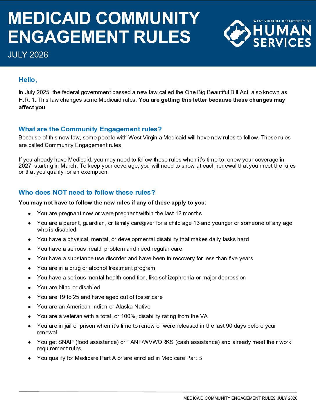 Member Outreach Letter - English