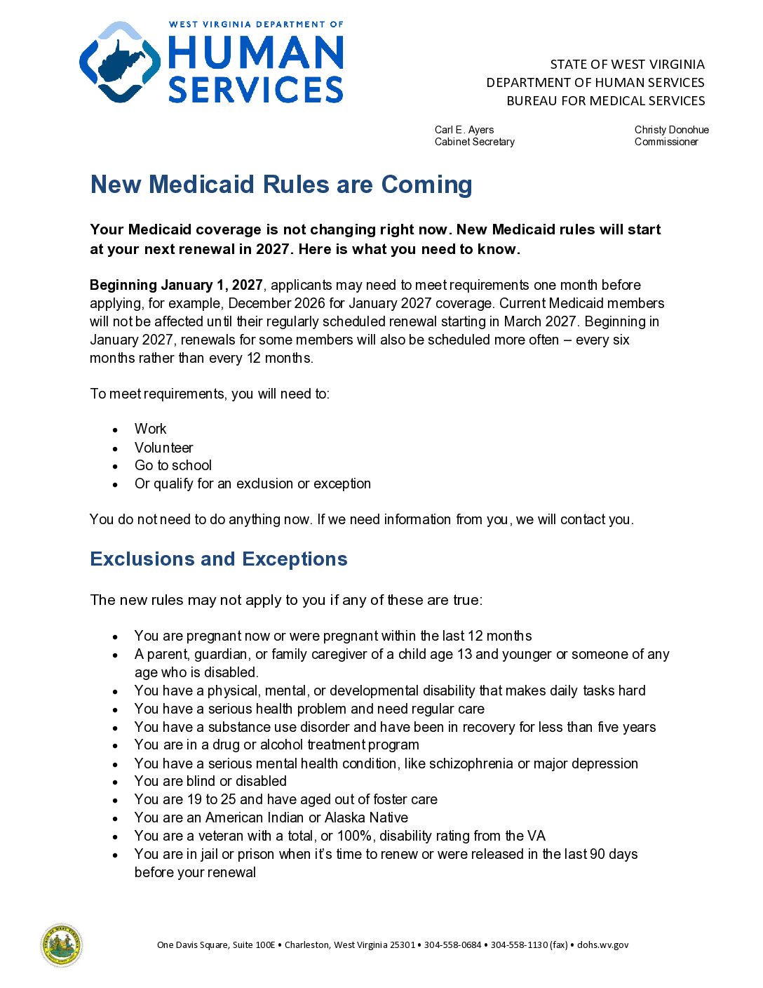 New Medicaid Rules Notice - English