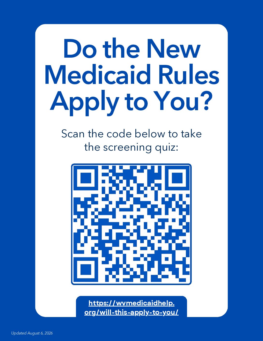Medicaid Changes: Screening Code Flyer - English
